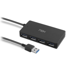 Nox Lite Hub One Hub USB 3.2 Gen 1 de 4 Puertos, Negro